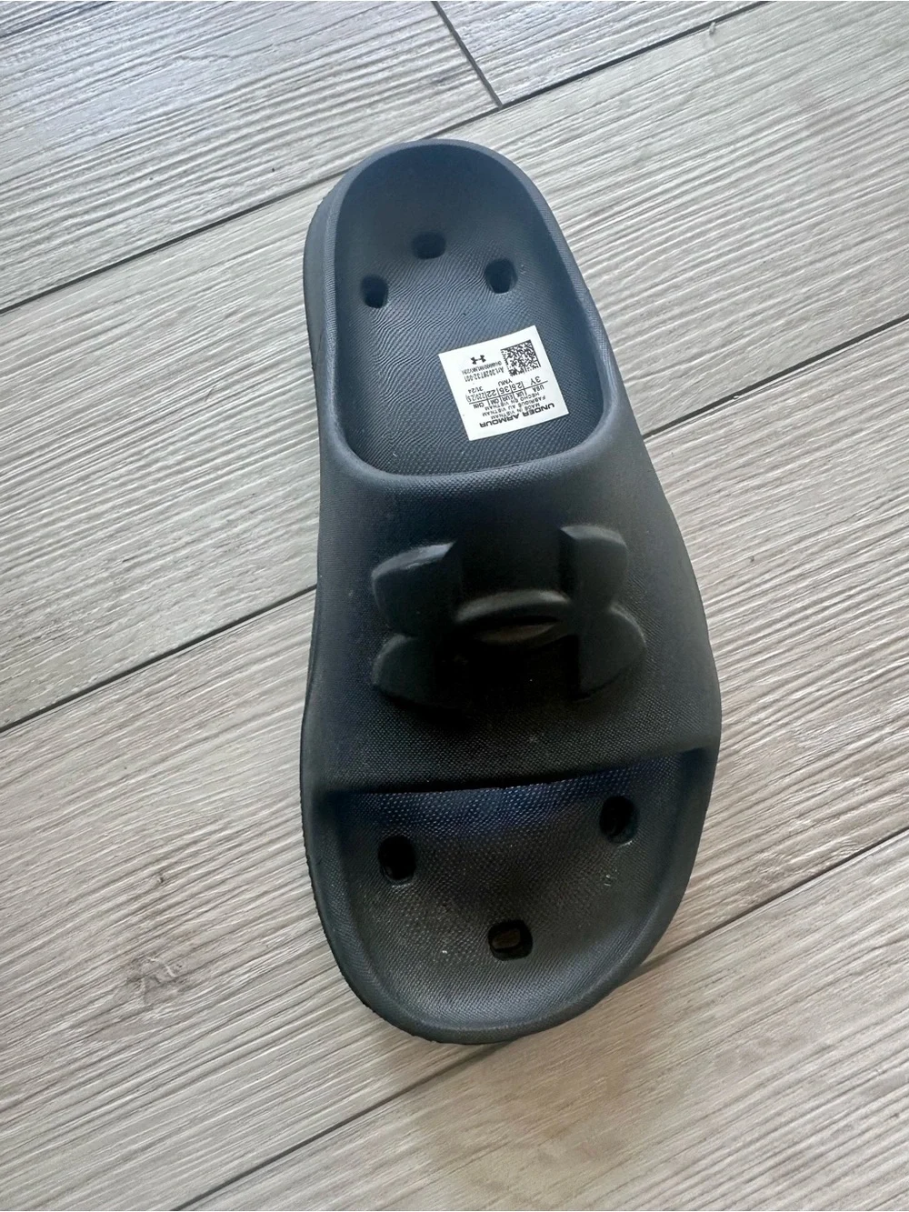 Under Armour Kids Black Slide Sandals with Logo